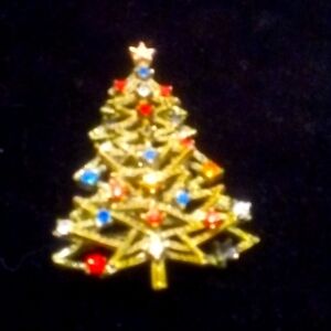 Vintage Holiday Tree Brooch